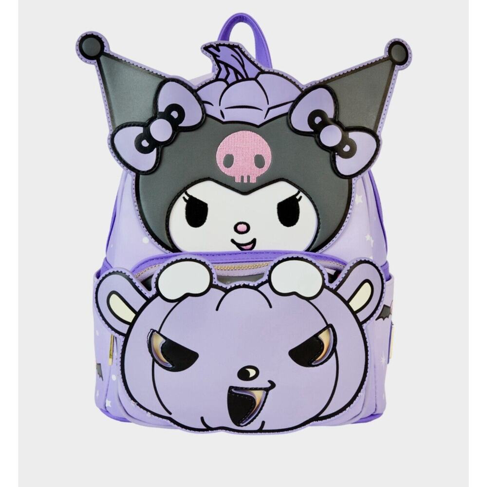 *NEW* Loungefly Sanrio Kuromi Pumpkin Glow-in-the-Dark Mini Backpack NWT